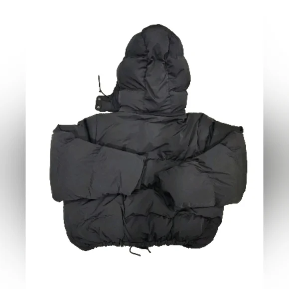 Good American Cropped Hooded Puffer Jacket SZ 7(4XL) - Picture 2 of 6